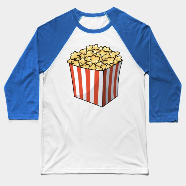 Popcorn cartoon illustration Baseball T-Shirt by Miss Cartoon